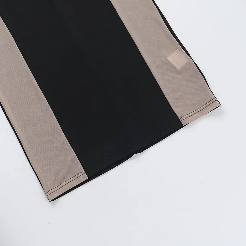 Mesh Patchwork Halter Neck Dresses for Women.