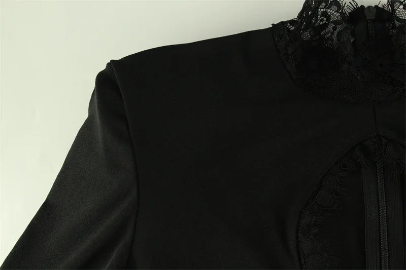 Tornova Sexy Hollow Lace Mini Dress For Women.