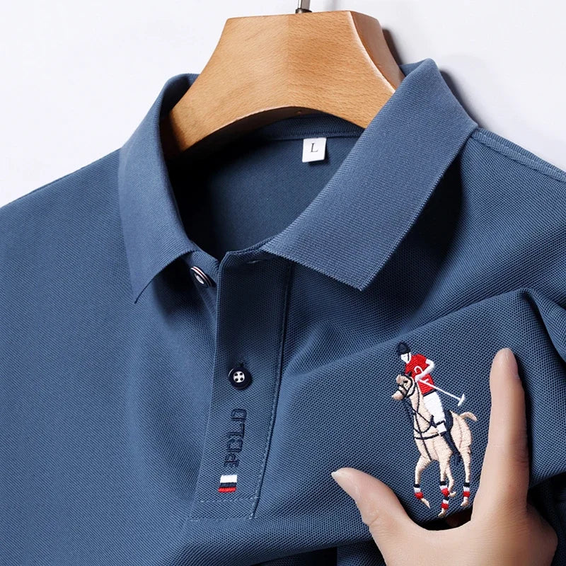 Men's Embroidered Casual Fashion Short Sleeved POLO Shirt Summer.