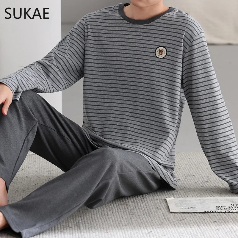 Smart Casual Boys Big Pajamas Set Autumn Winter.