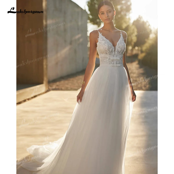 Women’s Lakshmigown Lace Applique Boho Wedding Dress.