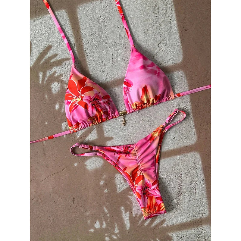 Sexy Leopard Push Up Bikinis Two Piece Bathing Suits Micro Bikini Sets Women.
