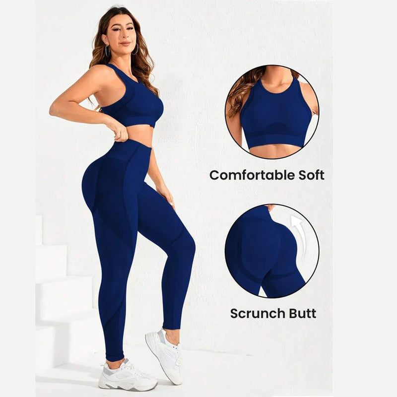 2-piece suit, women's yoga suit, beautiful back high waist trousers combination.