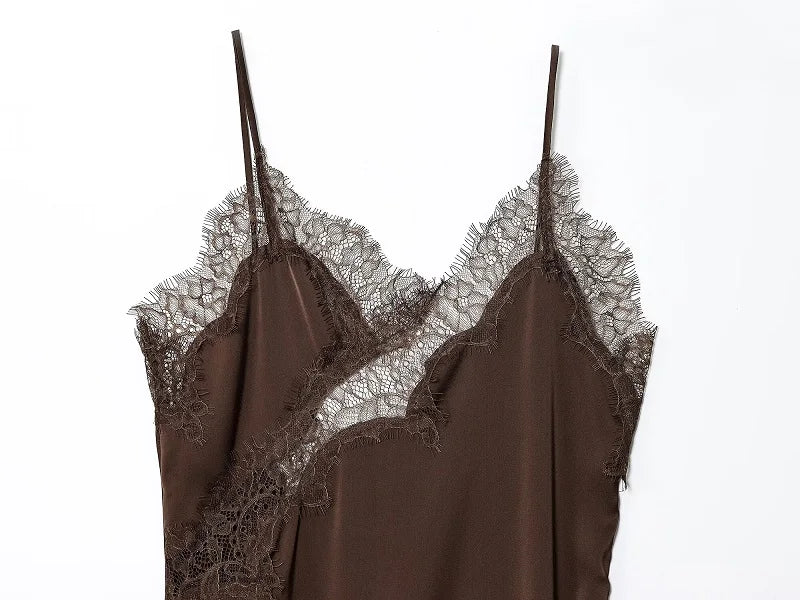MUJER 2026 Lace Slip Dress Woman Black Backless Short Dresses.