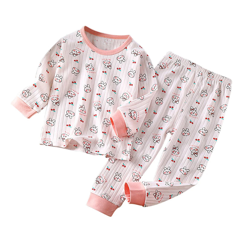Kids Casual Autumn Long Sleeve Pajamas Set Boys and Girls.