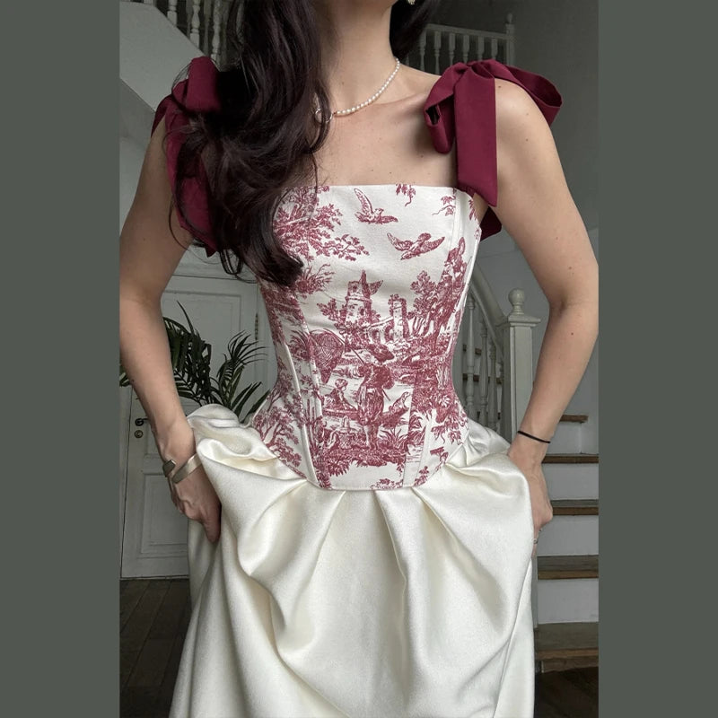 Elegant Women's Lace Short Skirt Sets Slim Sleeveless Camisole Top.