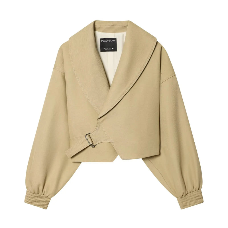 Spring Women's Jacket Fashion Bat Sleeves Elegant Short Jackets.