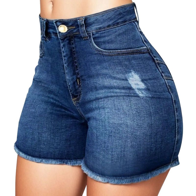 Women's High Waist Butt Lifting Denim Shorts.