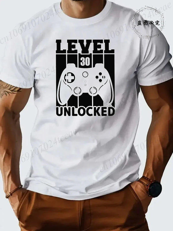 Men's Casual LEVEL 30 UNLOCKED Graphic T-Shirts.