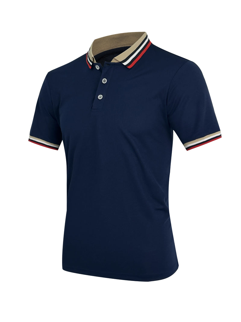 Men Summer Solid Casual Office Breathable Cotton Polo Shirt Fashion.