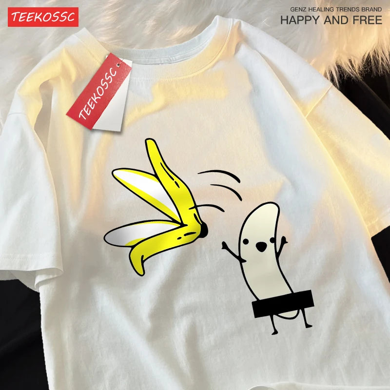 Remove Banana Peels Men Women T-Shirts Oversized Tshirt Cotton Summer.
