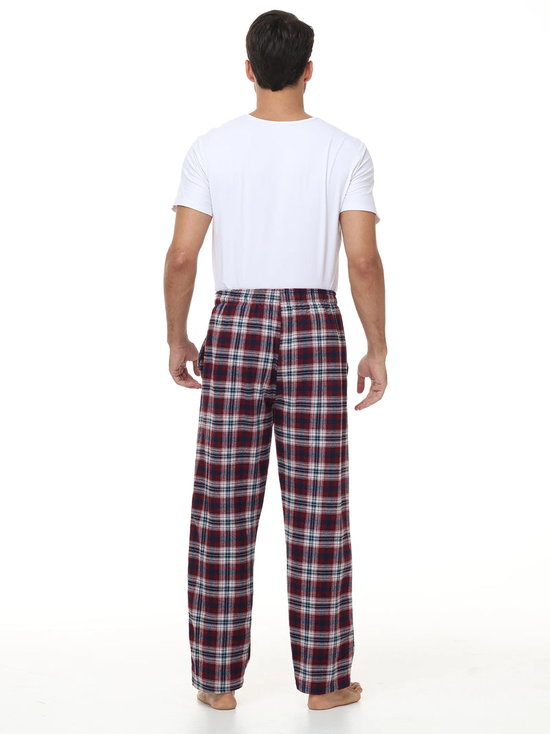 3Pcs Men's Plaid Pajama Sleeping Pants.