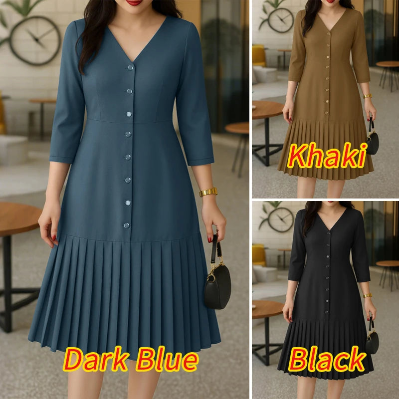 Women's Pleated Midi Dress.