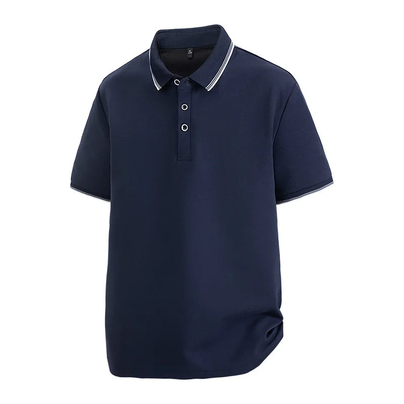Summer Cotton Breathable Short Sleeve Collar Business Shirt Golf Man.