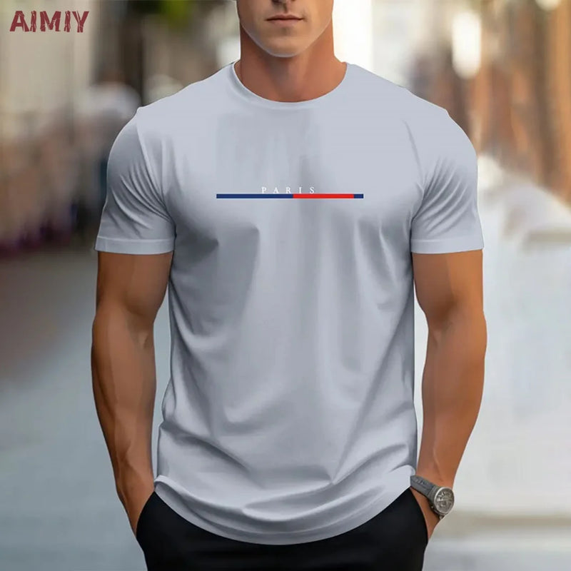 Man T-Shirt Casual Oversized Sports Loose Plus Milano Print Clothing Comfortable.