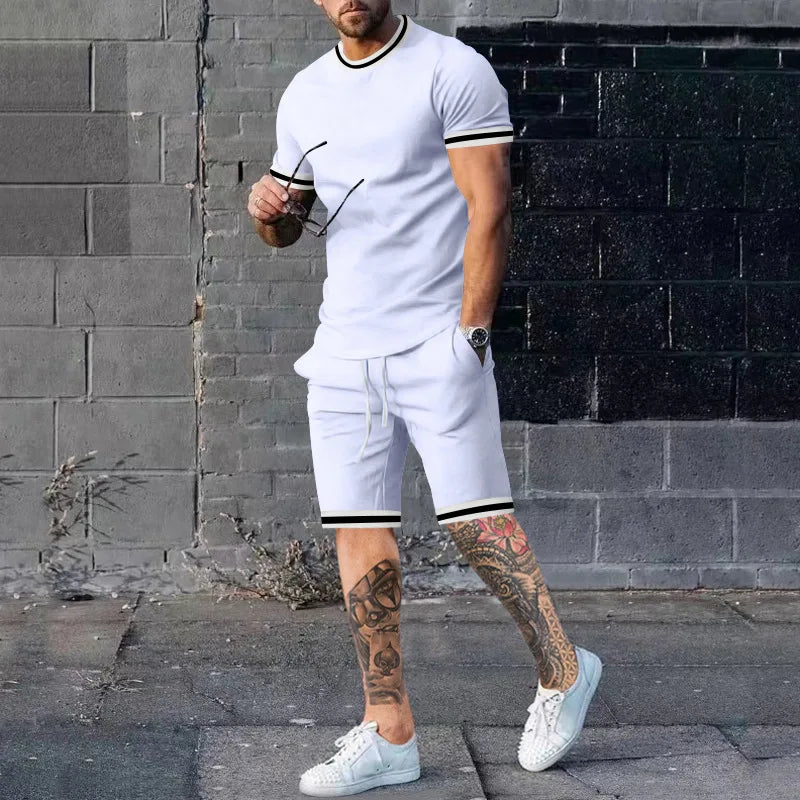 2pcs Tracksuit Men Sport Gym Set Quick Dry Training Running Set Male.