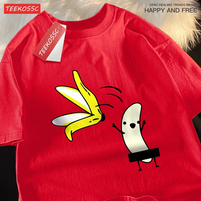 Remove Banana Peels Men Women T-Shirts Oversized Tshirt Cotton Summer.