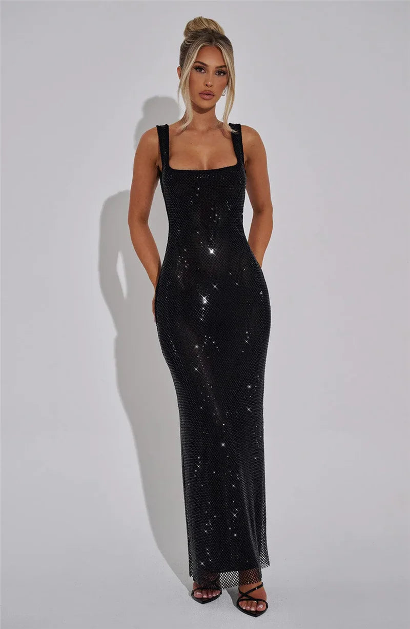 Mozision Sequins Backless Sexy Maxi Dress For Women.