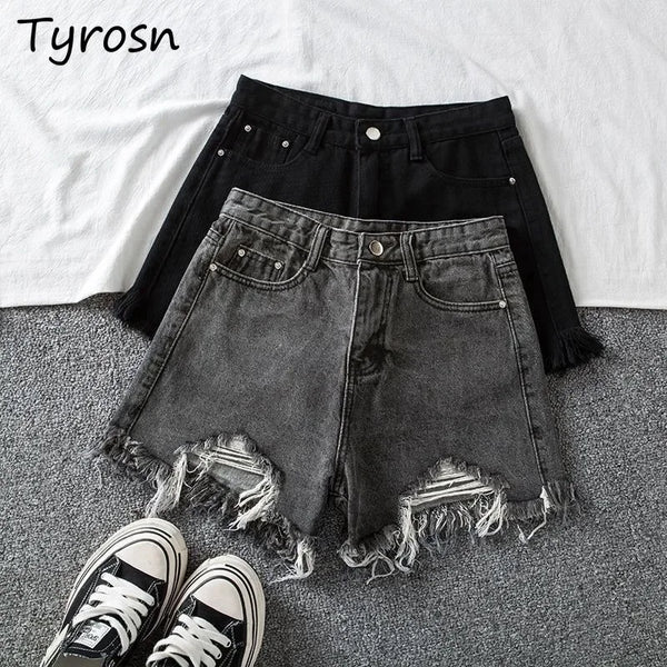 Denim Shorts Women High Waist Slender Korean Fashion Summer.
