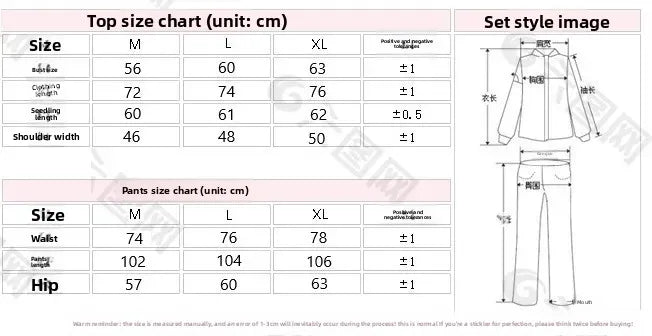 Loose Pure Cotton Long Sleeve Long Pants Sleepwear for Men And Women.