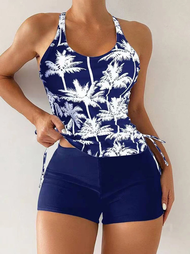 Tankini Two Piece Swimsuit Women Printed Swimwear Female.