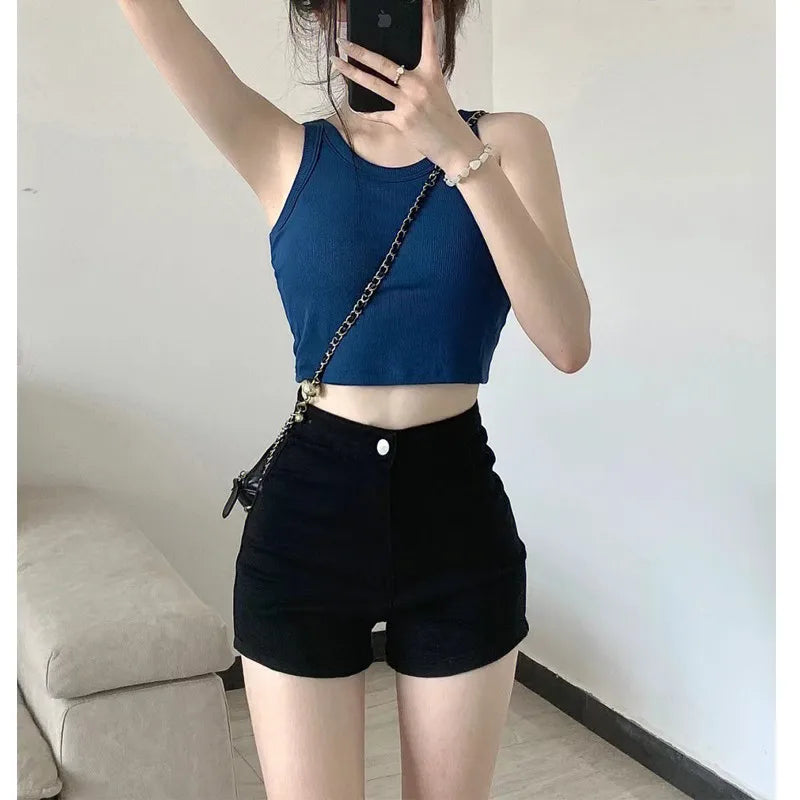 Running Shorts High Waist Denim Shorts Women Summer.