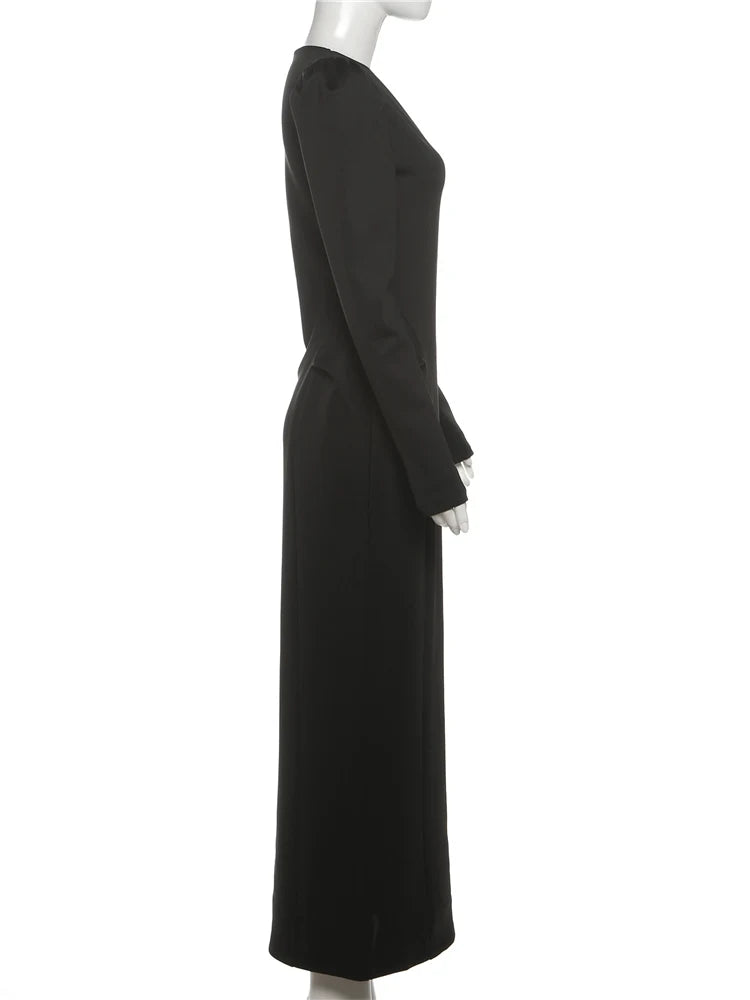 Kliou Casual Elegant Long Dresses Woman.