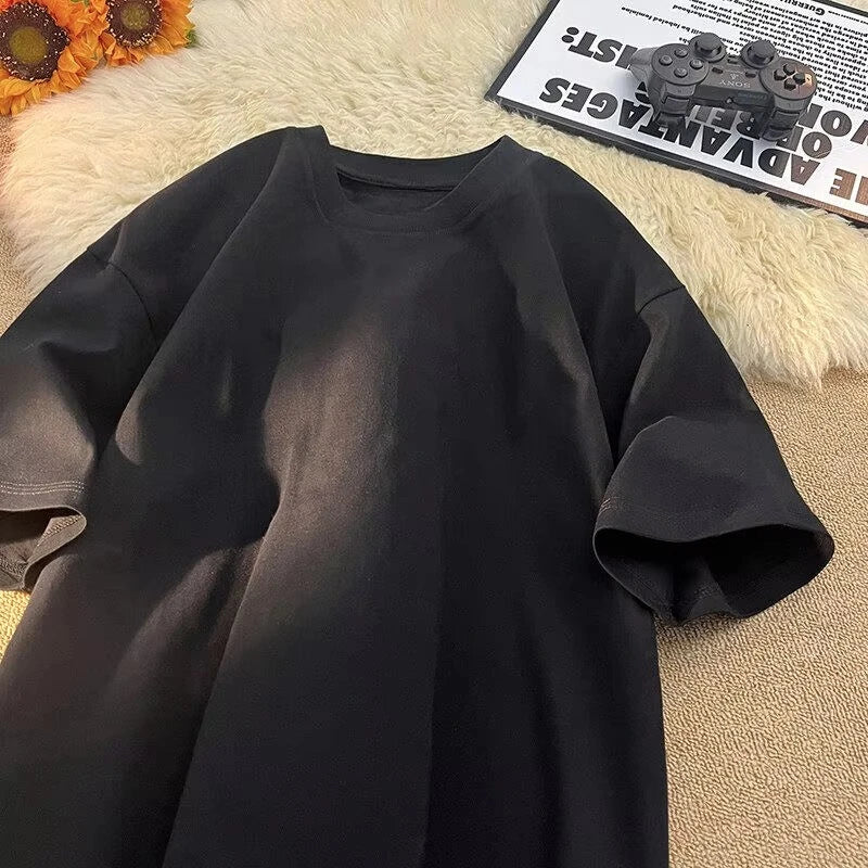 Summer Pure Cotton Men's and Women's Casual Sports Loose Soft Short-sleeved.