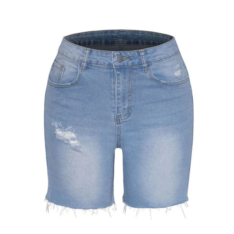 Women Summer Street Denim Shorts.