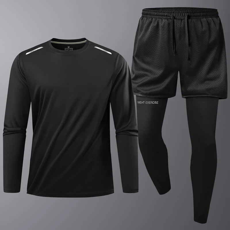 Men Long Sleeve Quick Drying Tracksuit Breathable Outdoor Sports Hiking.