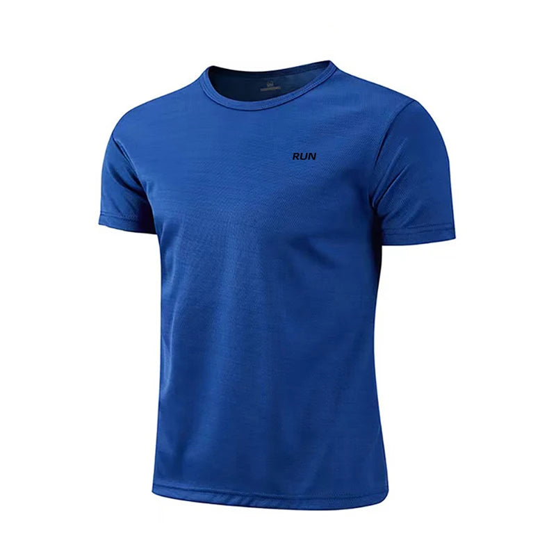 Mens Fitness Sweat Wicking Training Clothes Gym Bodybuilding Muscle Short Sleeve.