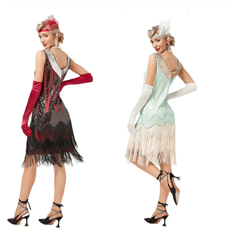 Women's Long Skirt Summer Gatsby Vintage Great Gatsby Party Flapper Dress.
