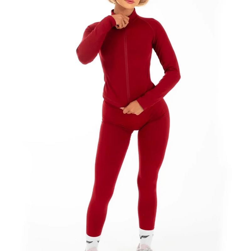 Dynamic Zippy Jacket 2 piece set yoga outfits Seamless Zip Tracktop Sports.