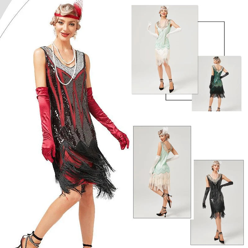 Women's Long Skirt Summer Gatsby Vintage Great Gatsby Party Flapper Dress.