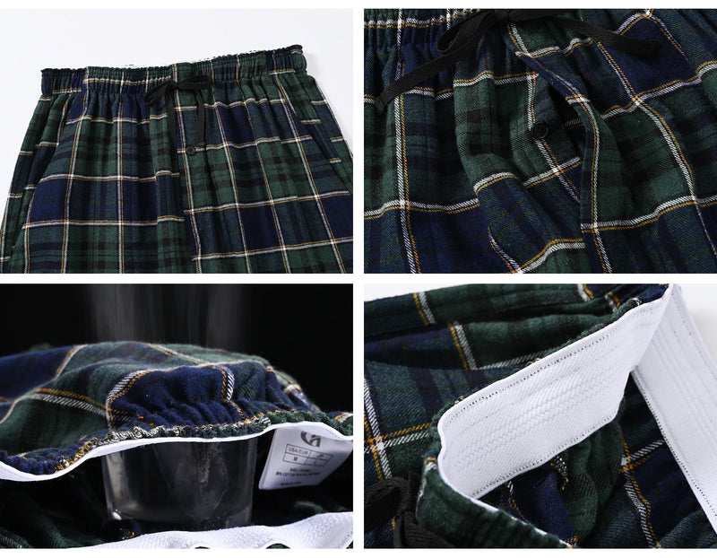 3Pcs Men's Plaid Pajama Sleeping Pants.