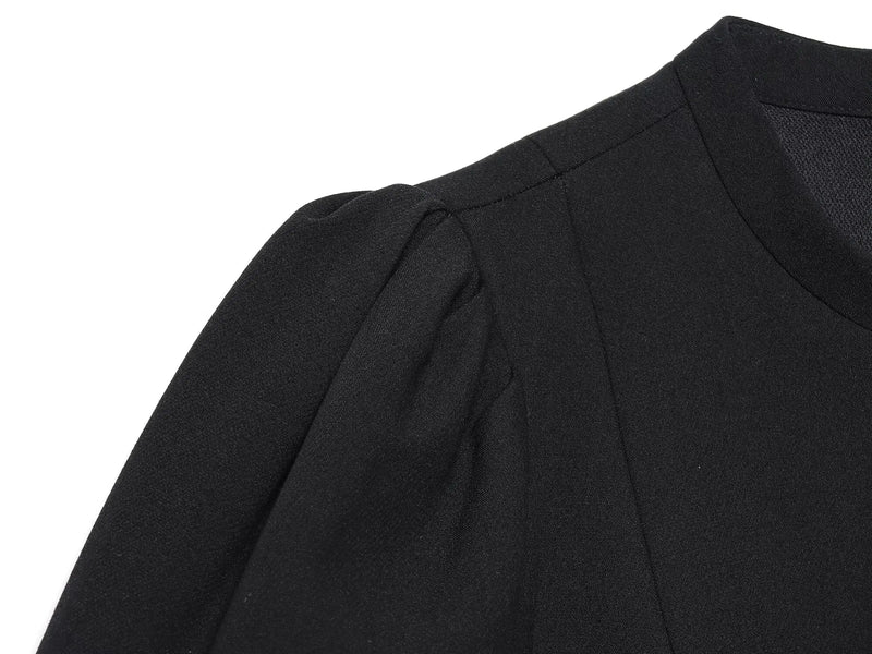 Women’s New Fashion O-Neck Puff Sleeve Short Dress.