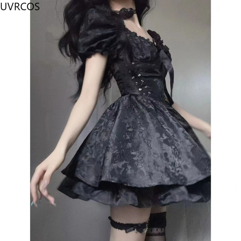 Women’s Party Dresses Female A-line Cute Bow Mini Dress.
