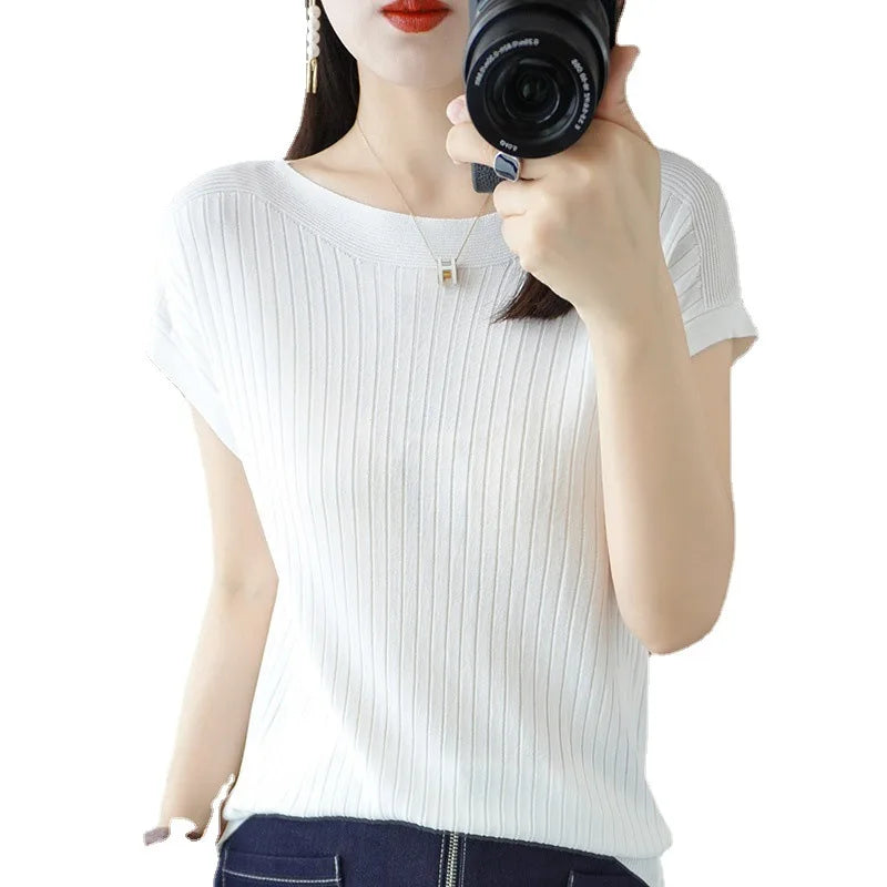 Spring Summer T-shirt Women Short Sleeves Slim.