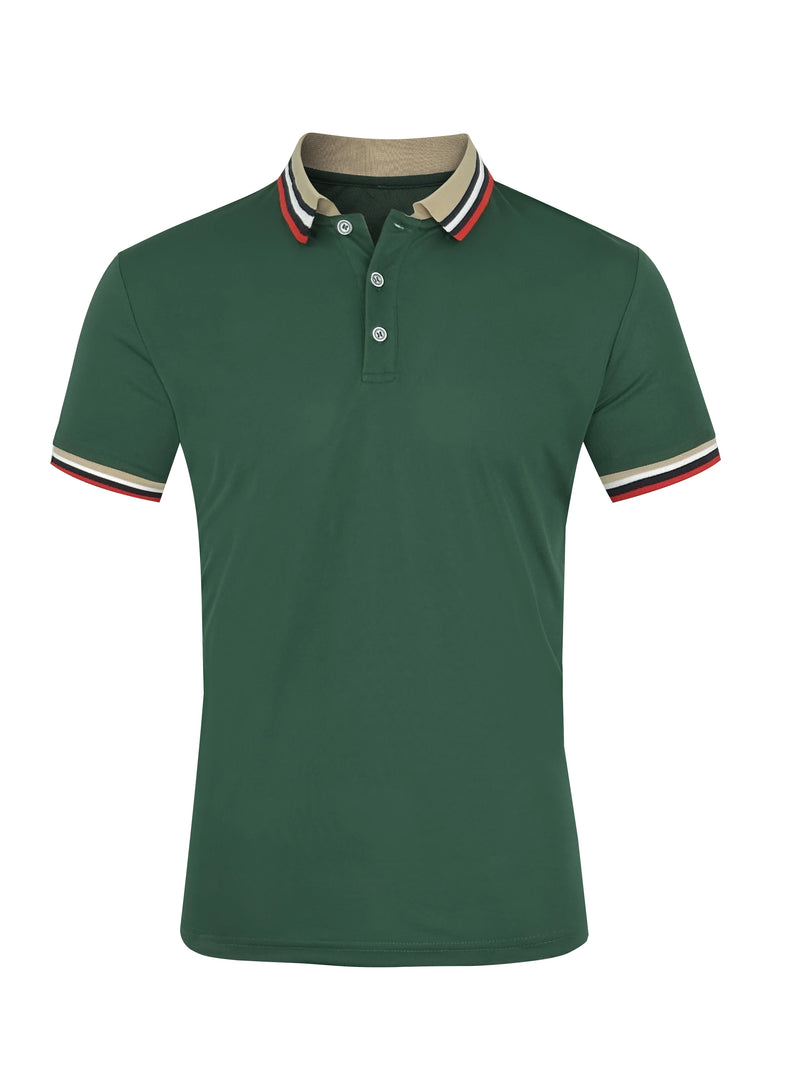 Men Summer Solid Casual Office Breathable Cotton Polo Shirt Fashion.