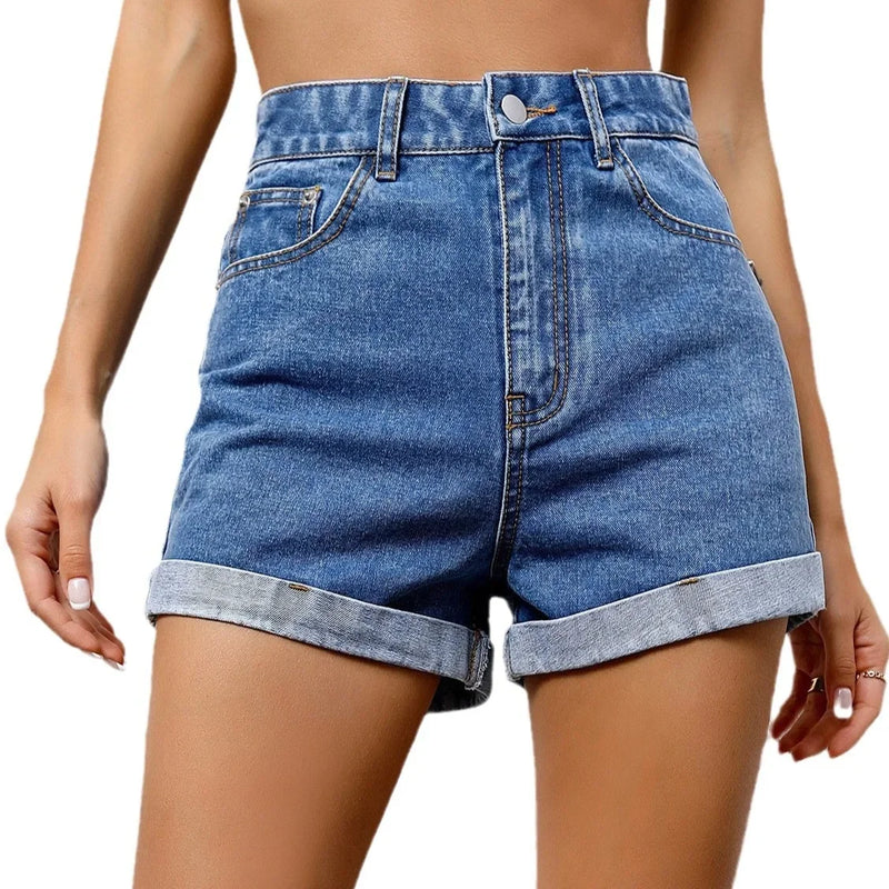 High-Waisted Slimming Denim Shorts For Women.