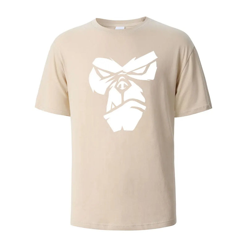 Gorilla Face Funny Print T-Shirt Summer Tees For Men Women.