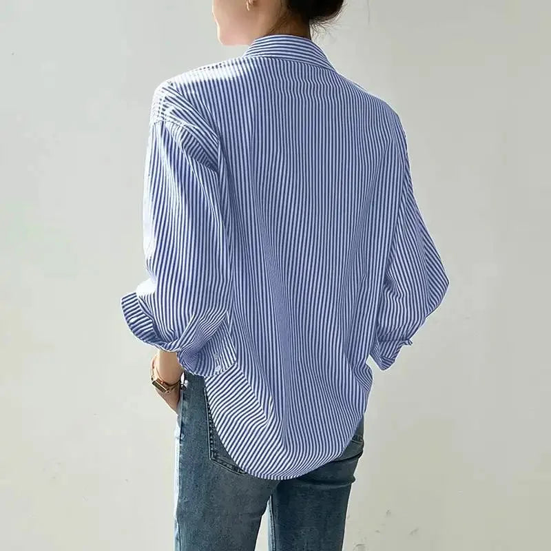 Women Spring Summer Blouses Shirts Lady Fashion Casual Long Sleeve.