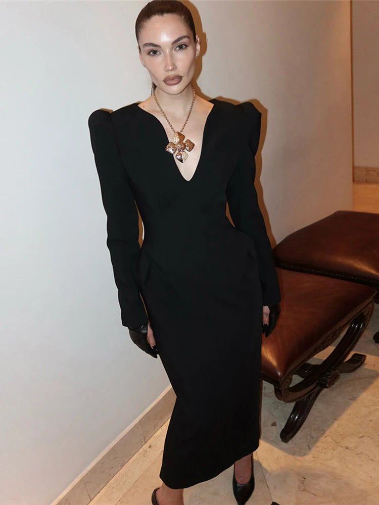 Kliou Casual Elegant Long Dresses Woman.