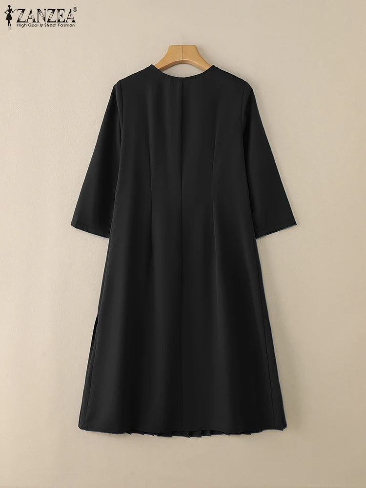 Women's Pleated Midi Dress.