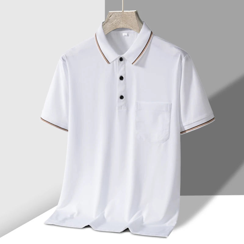 Polo Mens Tshirt for Dady Short Sleeve Turn Down Collar Business.