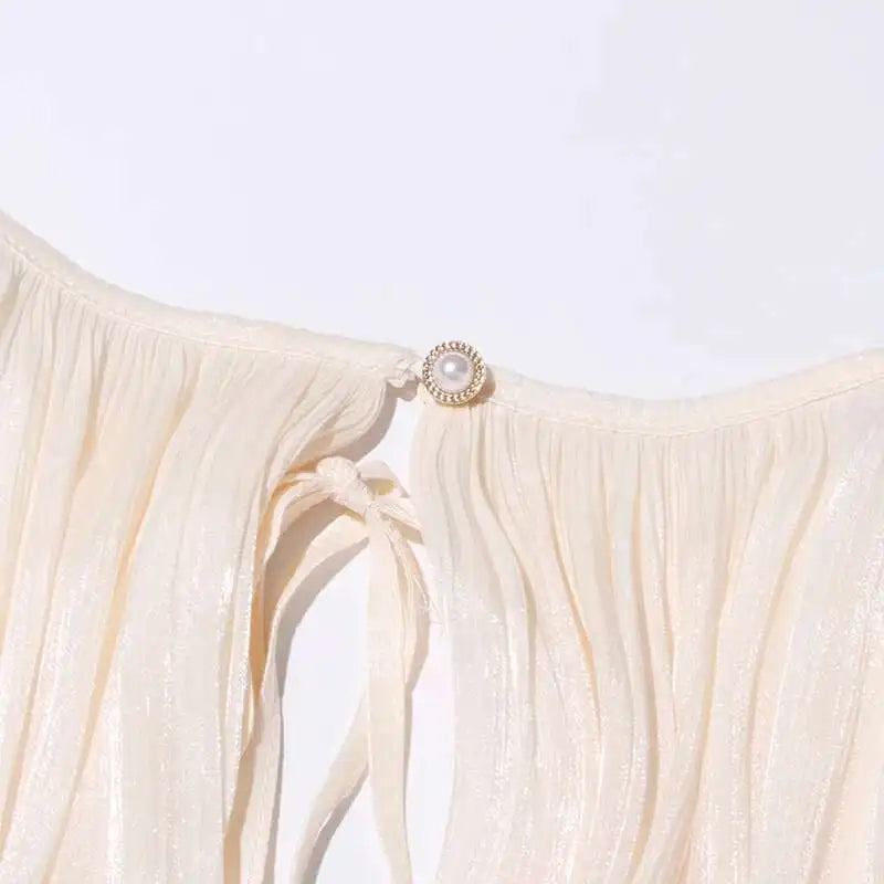 TWOTWINSTYLE Solid Blouse Mini Dresses For Women V Neck Long Sleeve.