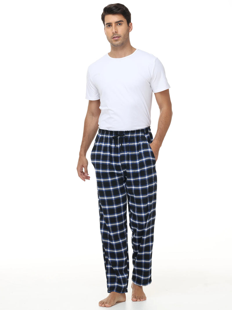 3Pcs Men's Plaid Pajama Sleeping Pants.