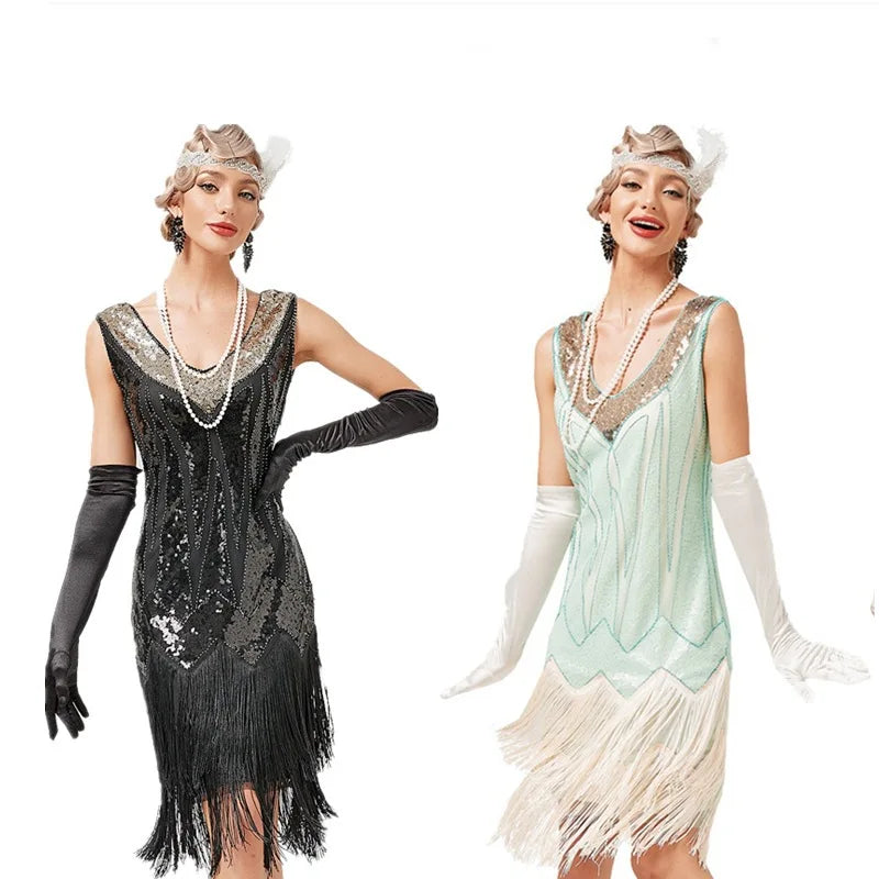 Women's Long Skirt Summer Gatsby Vintage Great Gatsby Party Flapper Dress.