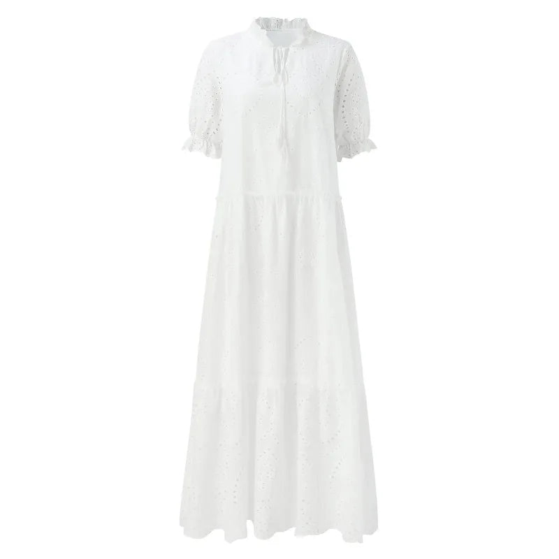 Summer Cotton White Dress for Women.
