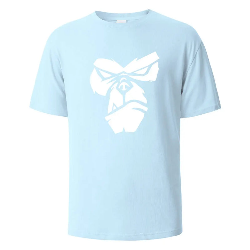 Gorilla Face Funny Print T-Shirt Summer Tees For Men Women.